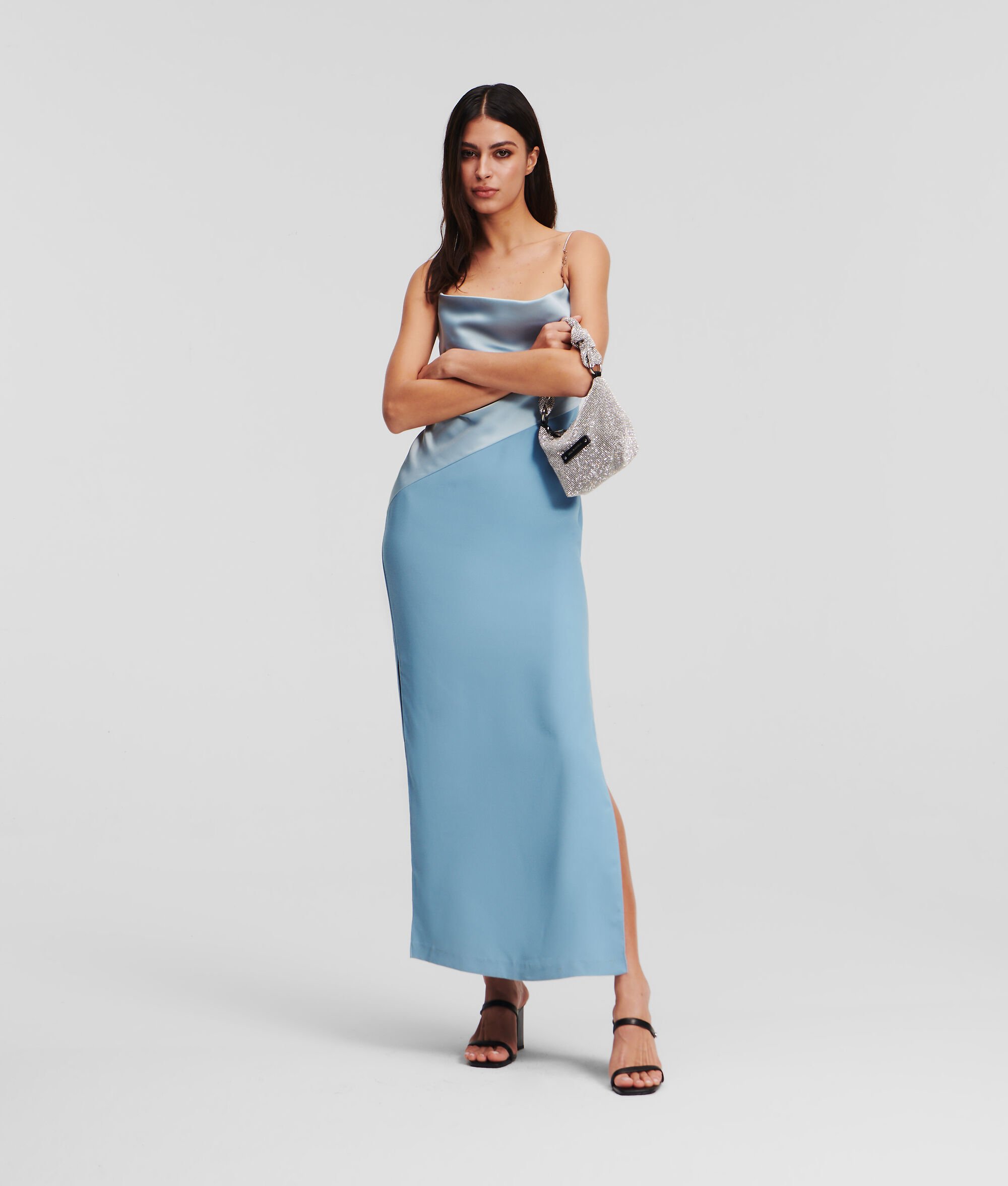 (image for) Exemplary Cowl Neck Satin Midi Dress